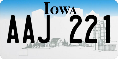 IA license plate AAJ221