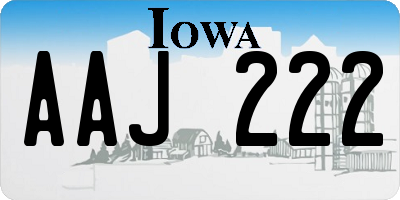 IA license plate AAJ222