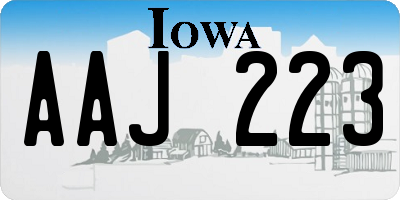 IA license plate AAJ223