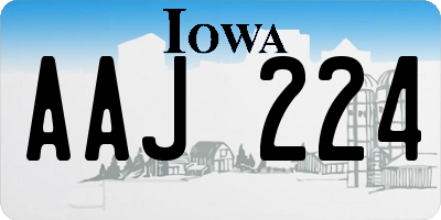 IA license plate AAJ224