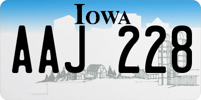 IA license plate AAJ228