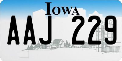 IA license plate AAJ229