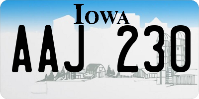 IA license plate AAJ230