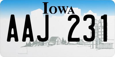 IA license plate AAJ231