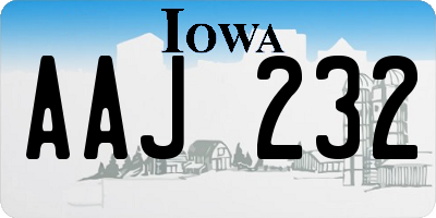 IA license plate AAJ232