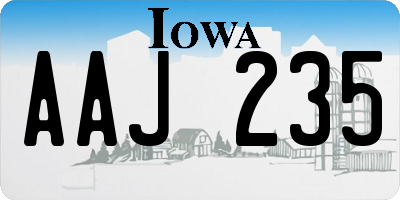 IA license plate AAJ235