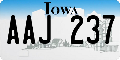 IA license plate AAJ237