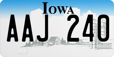 IA license plate AAJ240