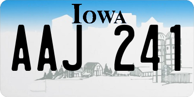 IA license plate AAJ241