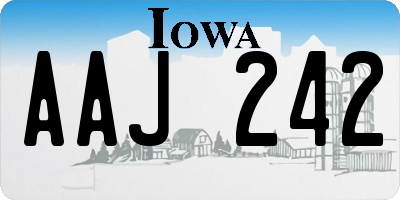 IA license plate AAJ242