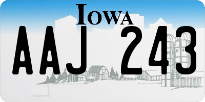 IA license plate AAJ243