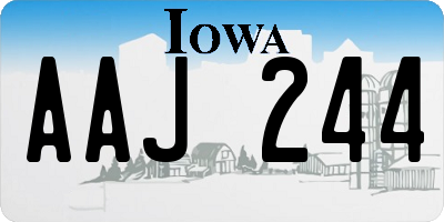 IA license plate AAJ244