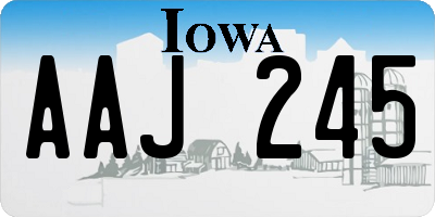 IA license plate AAJ245