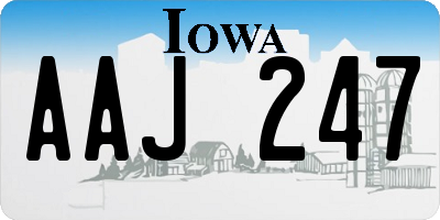 IA license plate AAJ247