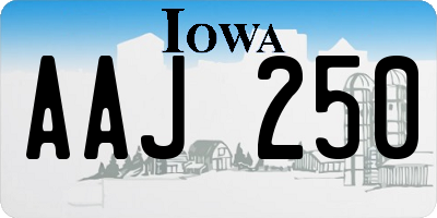 IA license plate AAJ250