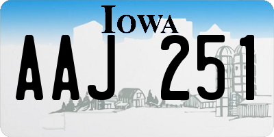 IA license plate AAJ251