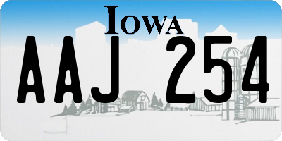 IA license plate AAJ254