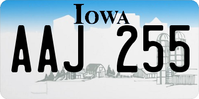 IA license plate AAJ255