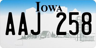 IA license plate AAJ258