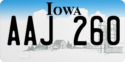 IA license plate AAJ260