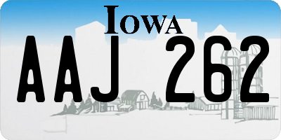 IA license plate AAJ262