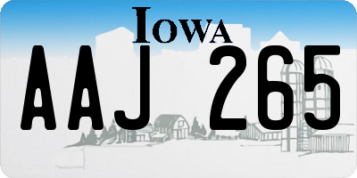 IA license plate AAJ265