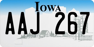 IA license plate AAJ267