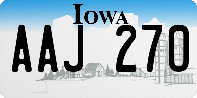 IA license plate AAJ270