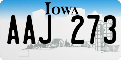 IA license plate AAJ273