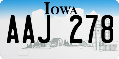 IA license plate AAJ278