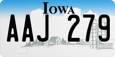 IA license plate AAJ279