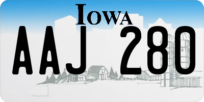 IA license plate AAJ280