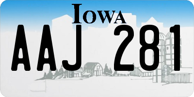 IA license plate AAJ281