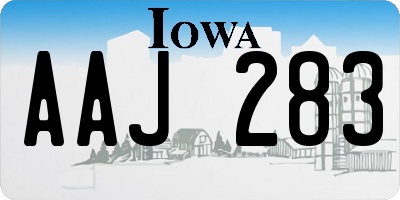 IA license plate AAJ283