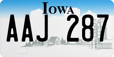 IA license plate AAJ287