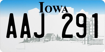 IA license plate AAJ291