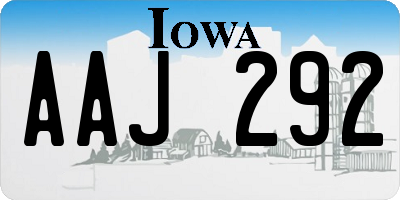 IA license plate AAJ292