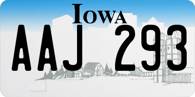 IA license plate AAJ293