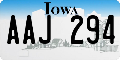 IA license plate AAJ294