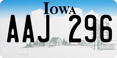 IA license plate AAJ296