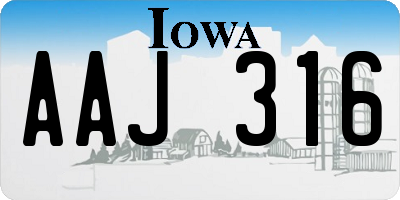 IA license plate AAJ316