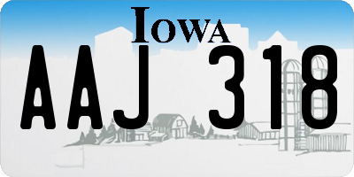 IA license plate AAJ318