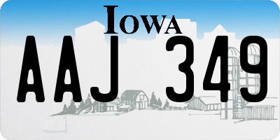 IA license plate AAJ349