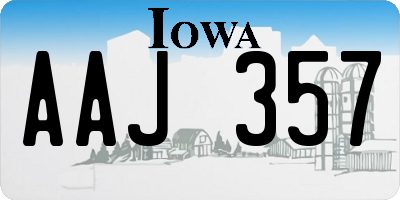 IA license plate AAJ357