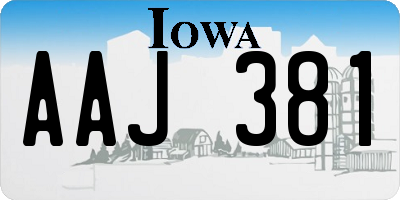 IA license plate AAJ381