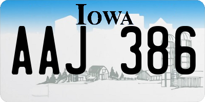 IA license plate AAJ386