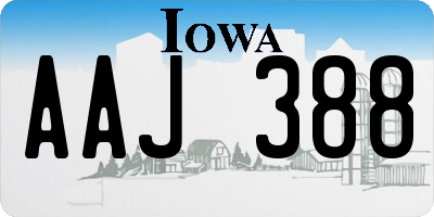 IA license plate AAJ388