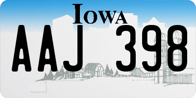 IA license plate AAJ398