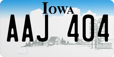 IA license plate AAJ404