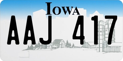 IA license plate AAJ417